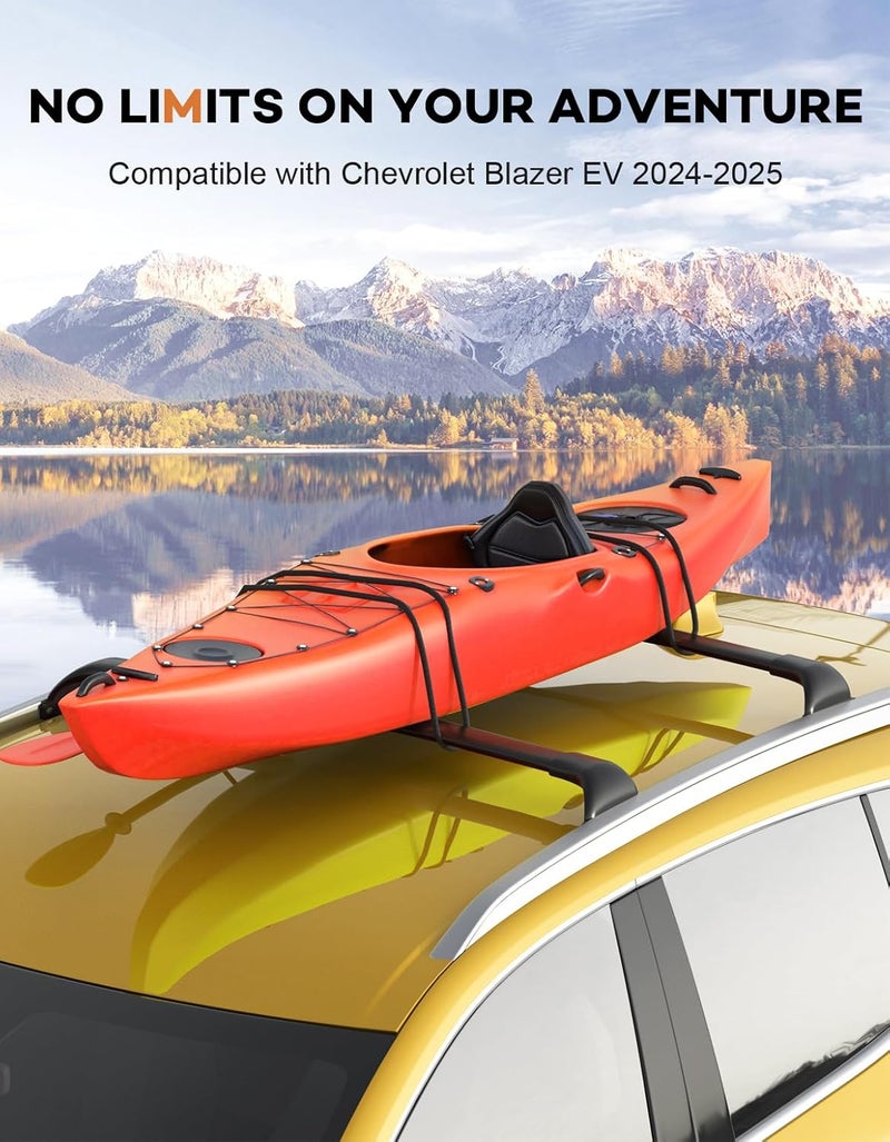 wonderdriver Roof Rack Cross Bars 220lbs Compatible with Chevy Chevrolet Blazer EV 2024 2025 2026,Heavy Duty All-Metal Aluminum Roof Rails Crossbars Cargo Canoe - Image 5